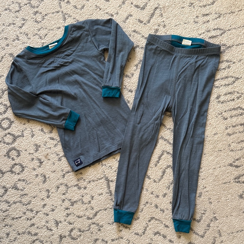 Wee Woolies merino wool base layer set